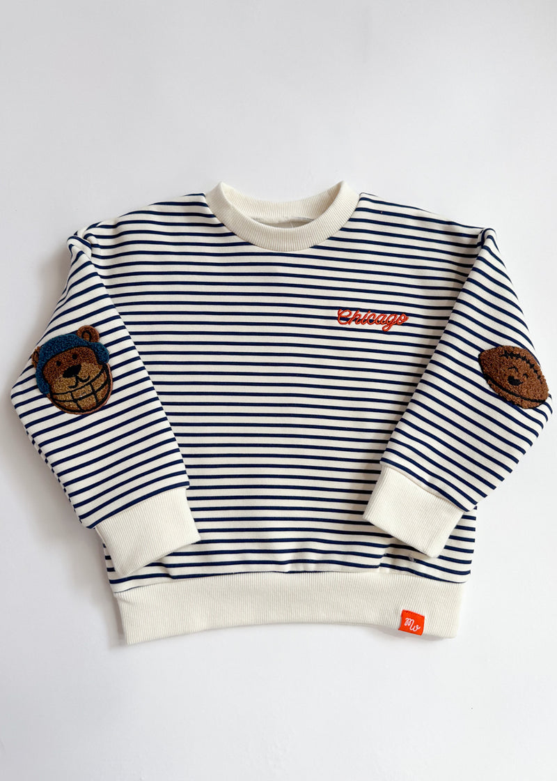Chicago Football Striped Patch Sweatshirt