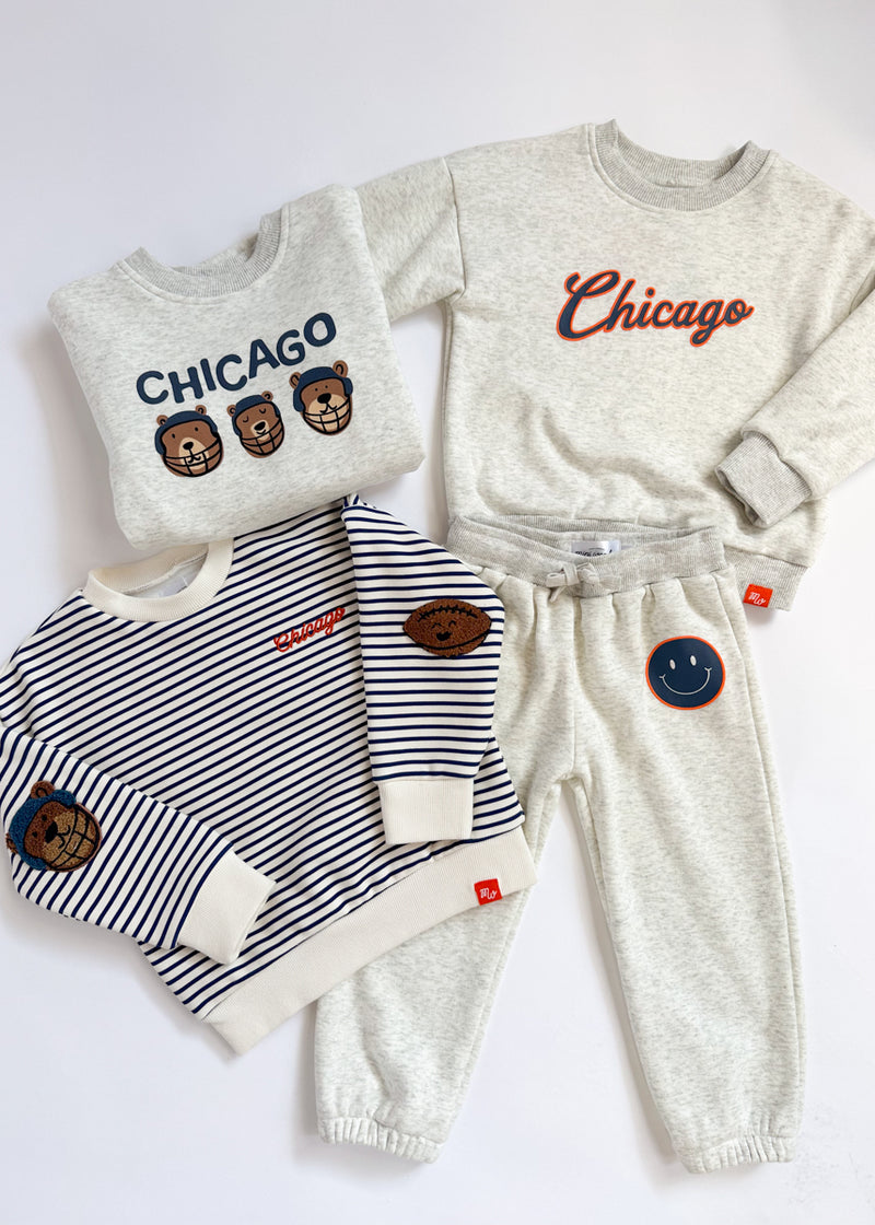 Chicago Football Striped Patch Sweatshirt