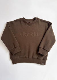 City Kid Monochrome Puff Sweatshirt - Espresso