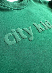 City Kid Monochrome Puff Sweatshirt - Forest Green