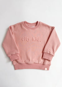 City Kid Monochrome Puff Sweatshirt - Pink