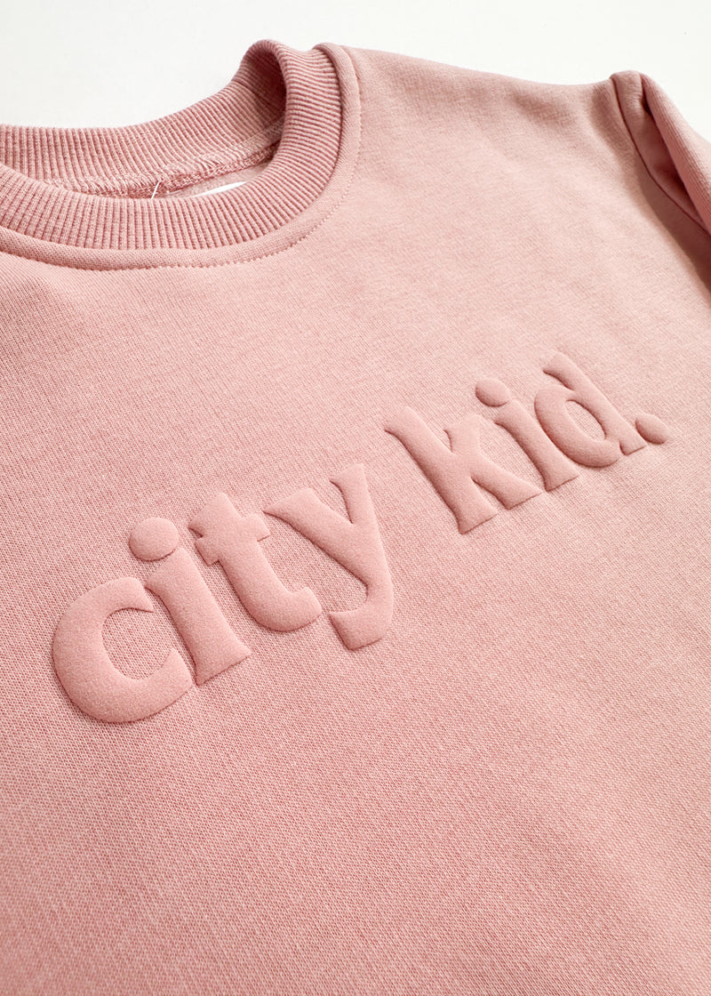 City Kid Monochrome Puff Sweatshirt - Pink