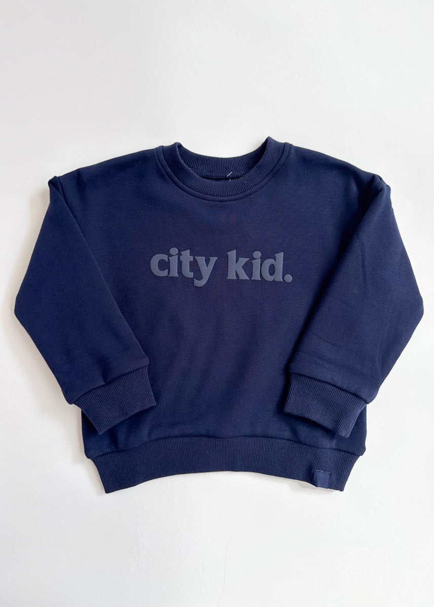 City Kid Monochrome Puff Sweatshirt - Navy