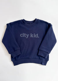 City Kid Monochrome Puff Sweatshirt - Navy