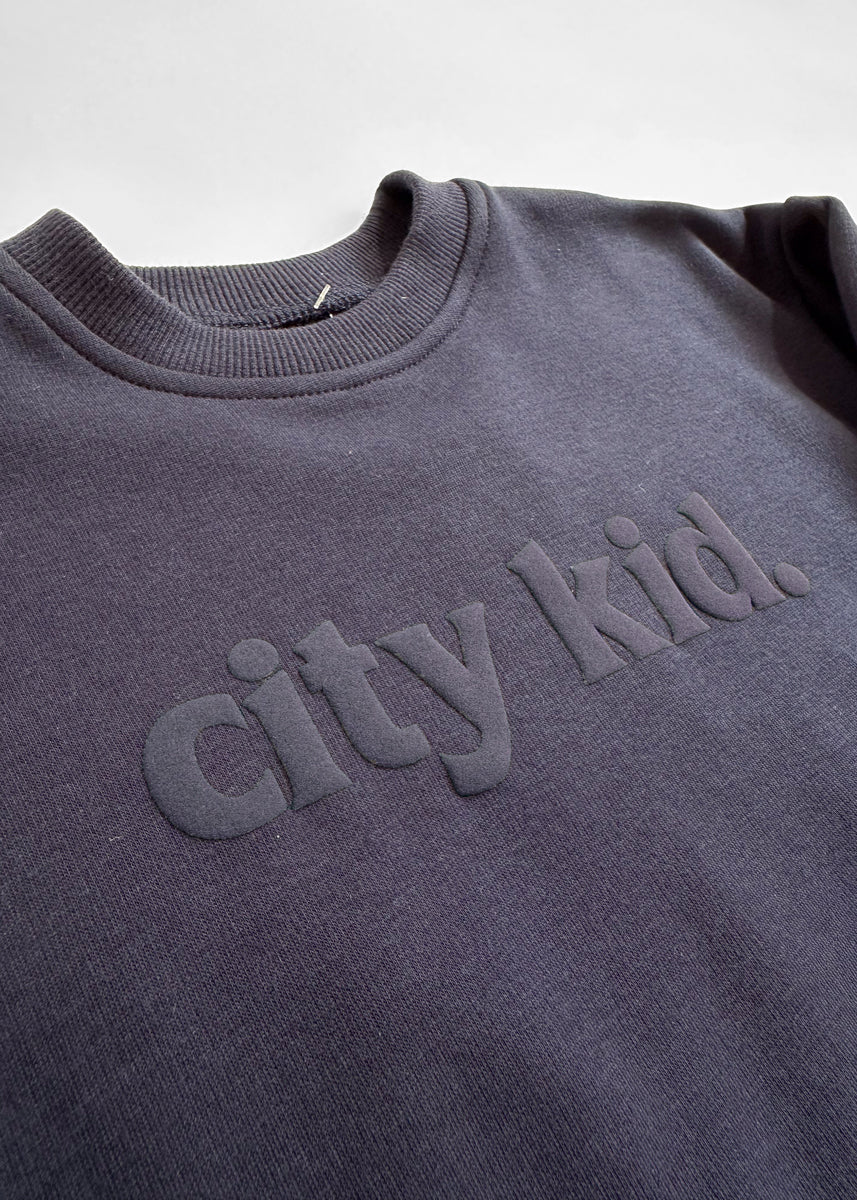 City Kid Monochrome Puff Sweatshirt - Navy