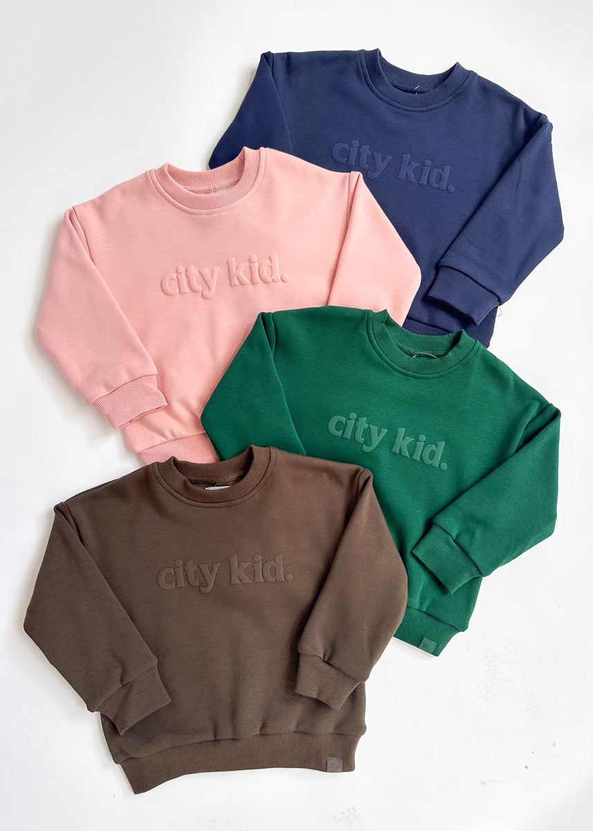 City Kid Monochrome Puff Sweatshirt - Navy