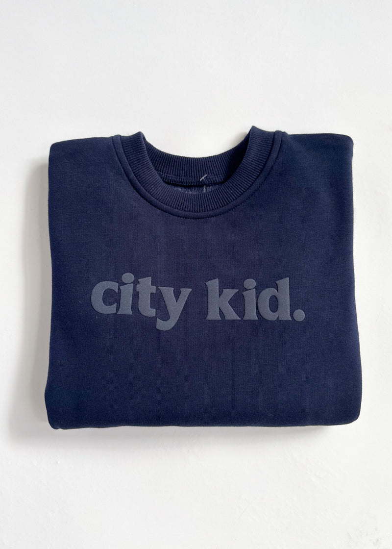 City Kid Monochrome Puff Sweatshirt - Navy
