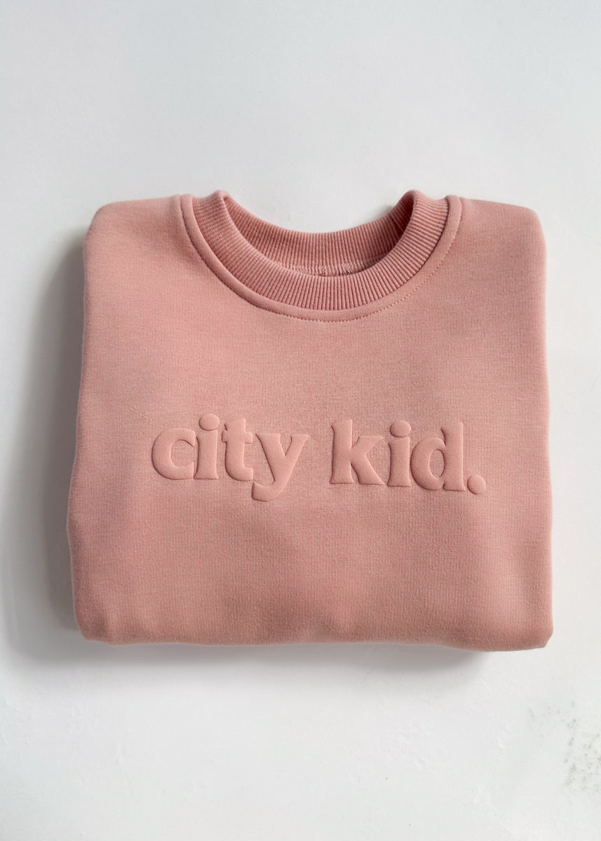 City Kid Monochrome Puff Sweatshirt - Pink