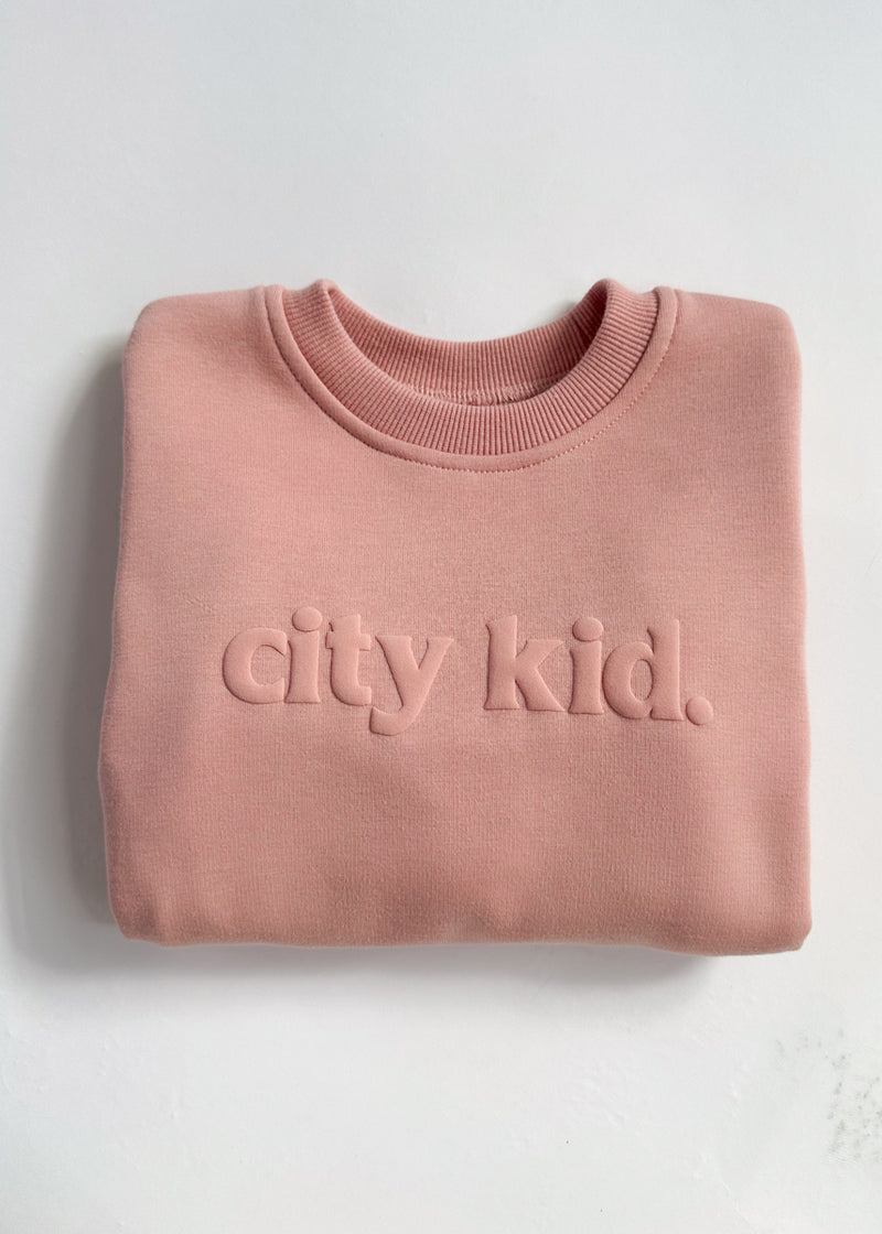 City Kid Monochrome Puff Sweatshirt - Pink