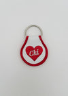 Red Heart Chi Patch Keychain