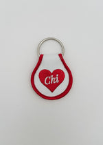 Red Heart Chi Patch Keychain