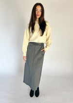 Cecy Wool Blend Maxi Skirt - Charcoal
