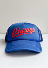Chicago Script Trucker Hat - Royal