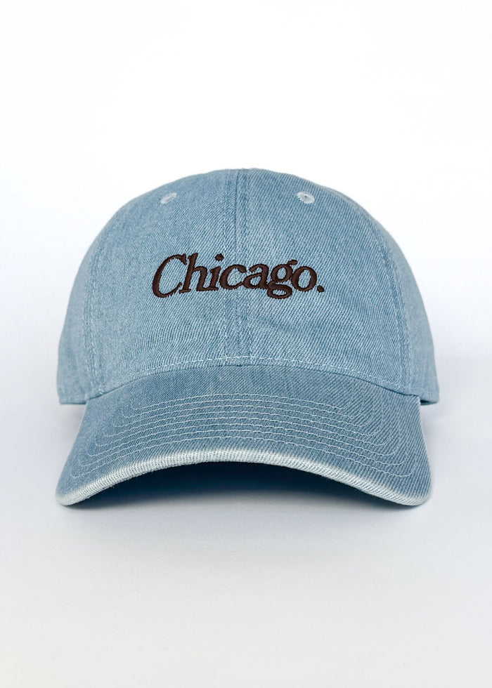 Chicago. Dad Hat - Denim & Chocolate