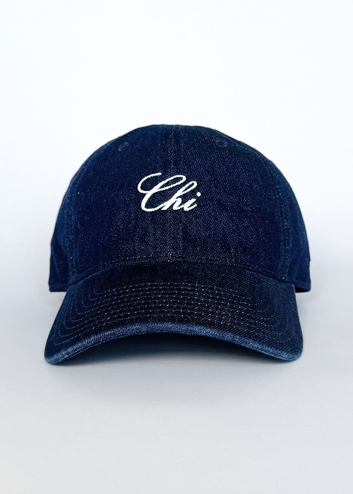 Chi Embroidered Dad Hat - Dark Denim