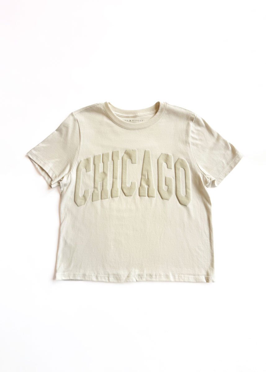 Chicago Crop Collegiate Puff - Washed Ivory