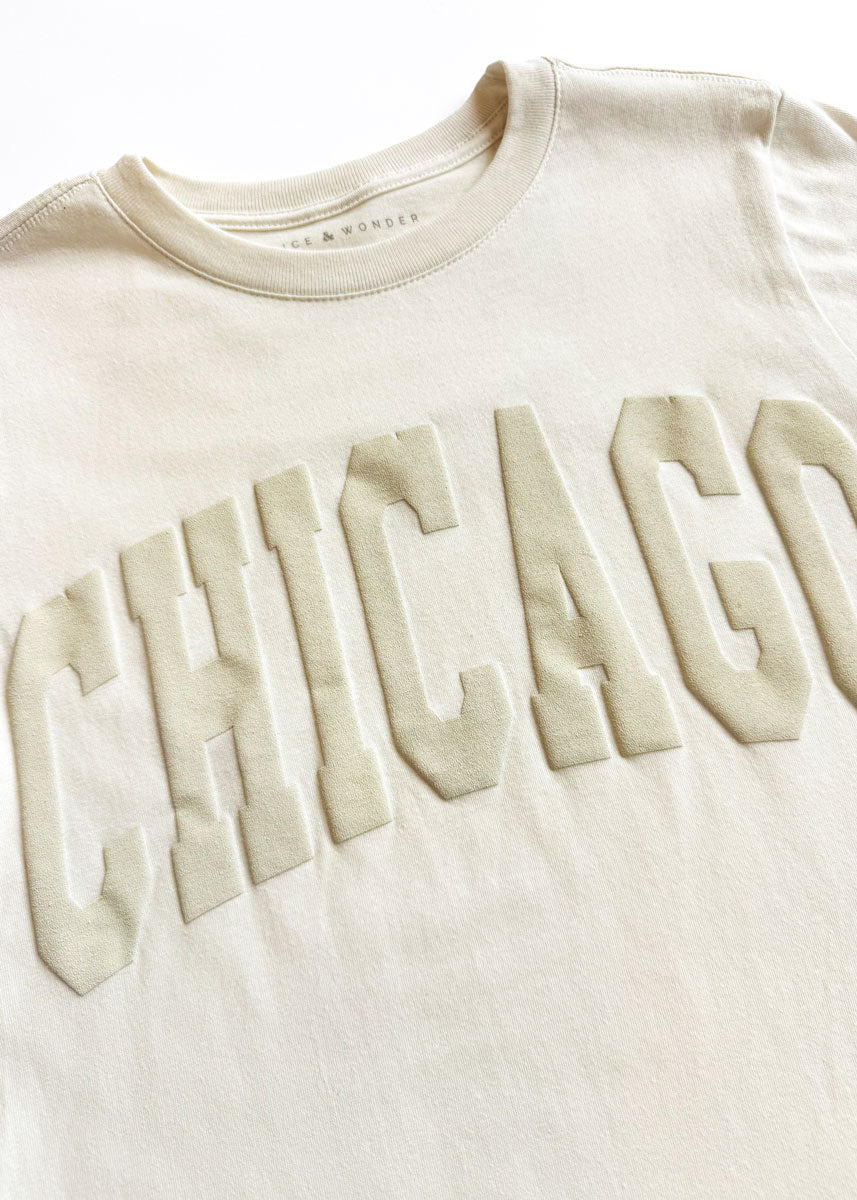 Chicago Crop Collegiate Puff - Washed Ivory