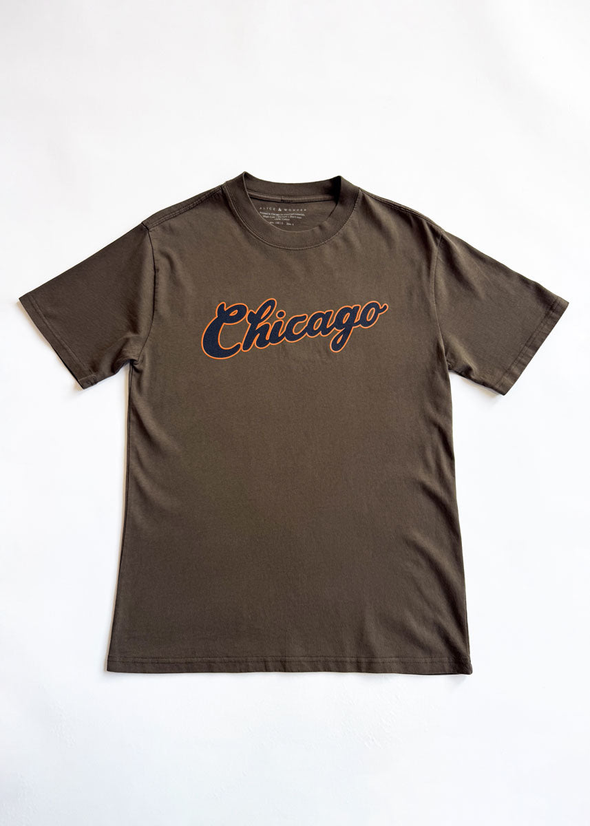 Chicago Script Unisex Tee - Washed Cocoa