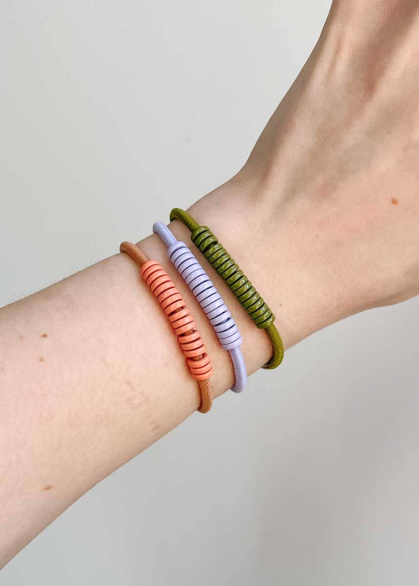 By Lilla Single Hair Tie Bracelet  - Enamel Discs