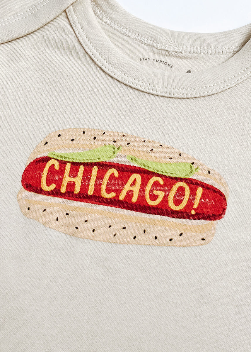 Hot Dog, It's Chicago! Long Sleeve Onesie