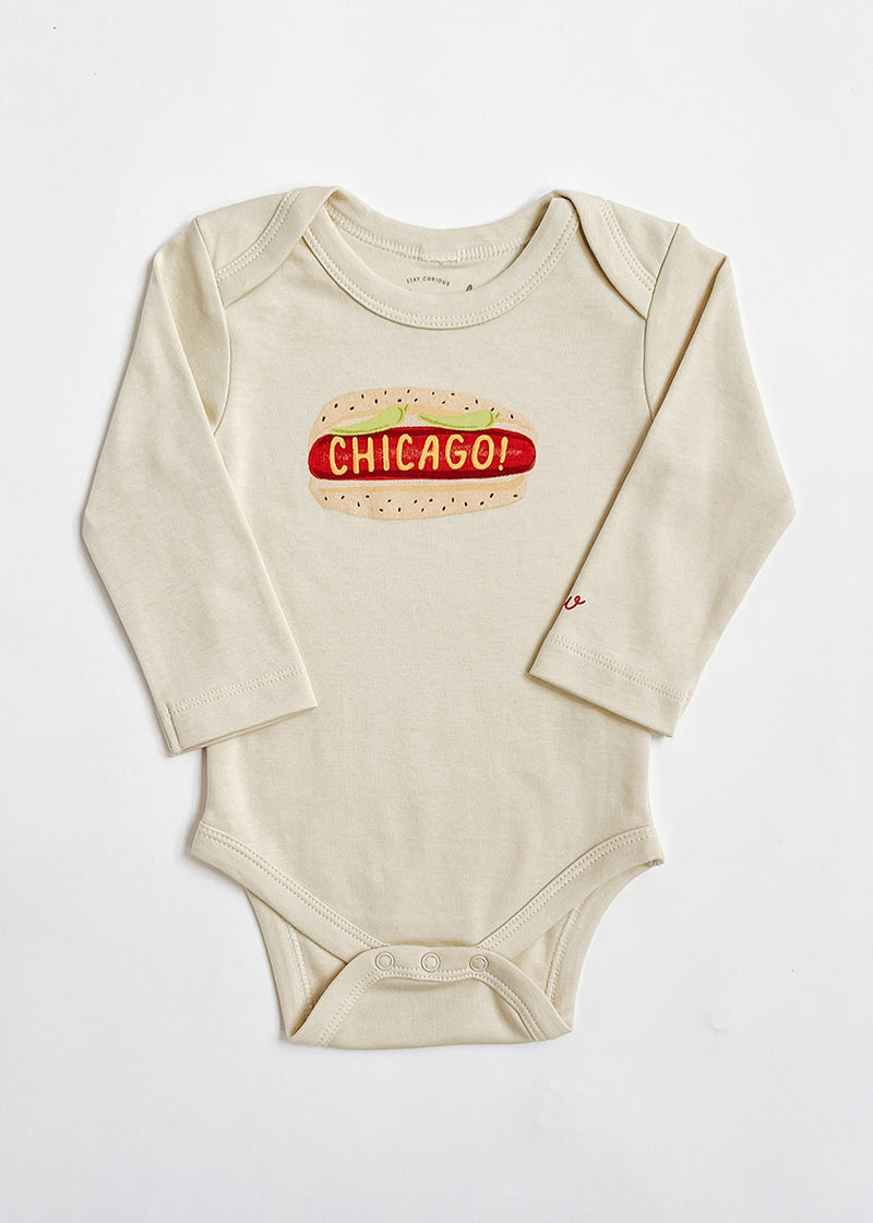 Hot Dog, It's Chicago! Long Sleeve Onesie