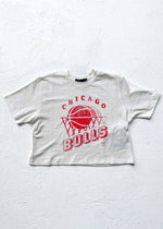 Chicago Bulls Mock Neck Crop Tee - White