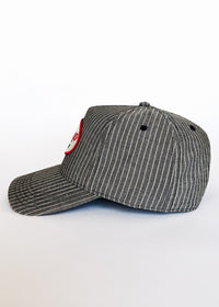 Chicago Linen Stripe Patch Hat - Charcoal