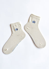 Chi Embroidered Trouser Sock - Ivory