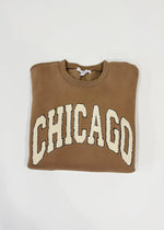 Chicago Boucle Letter Patch Crewneck - Chocolate