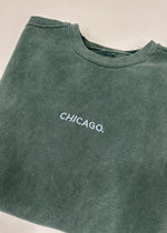 Chicago. Embroidered Crewneck - Blue Spruce