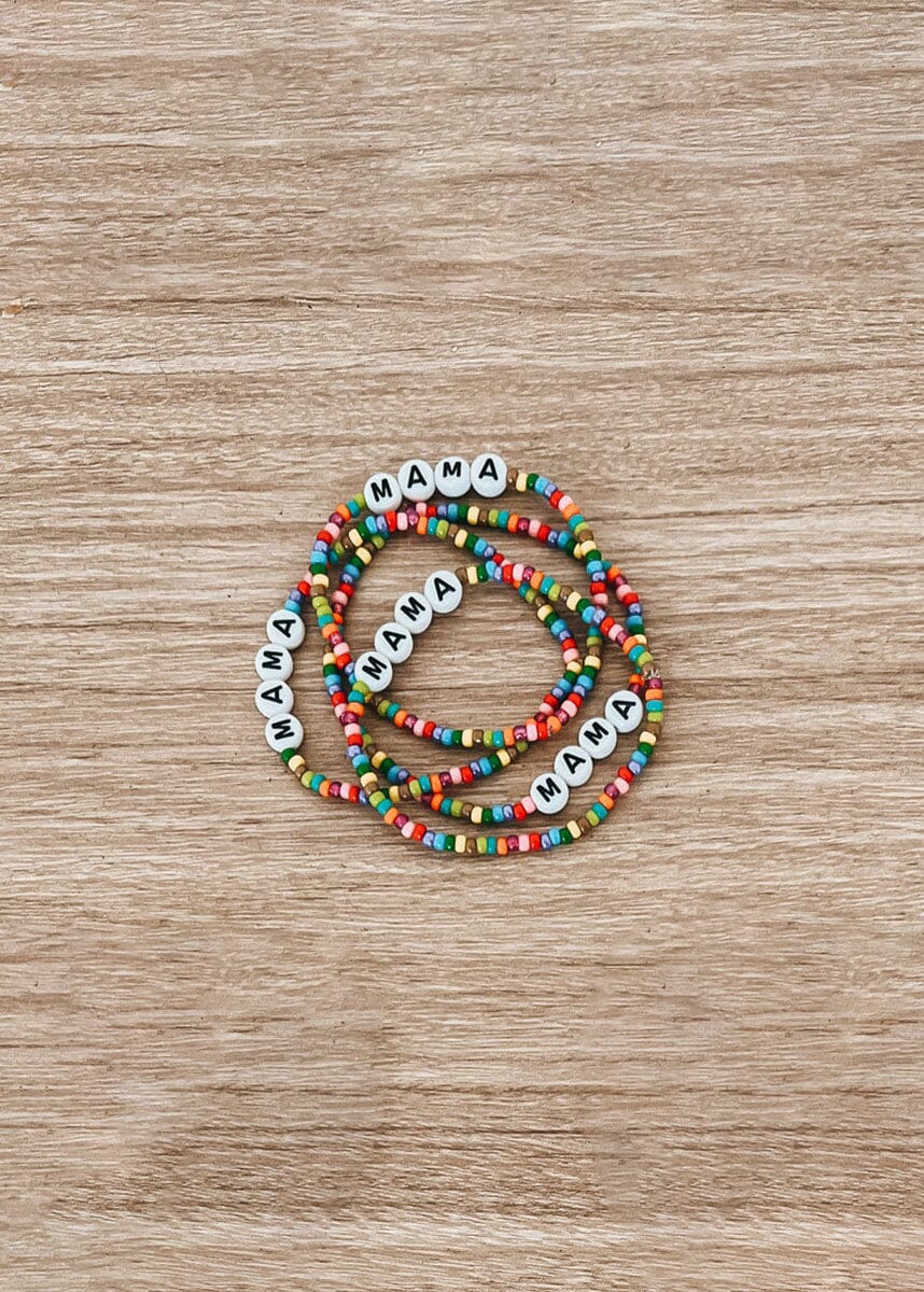 Rainbow Beaded Mama Bracelet