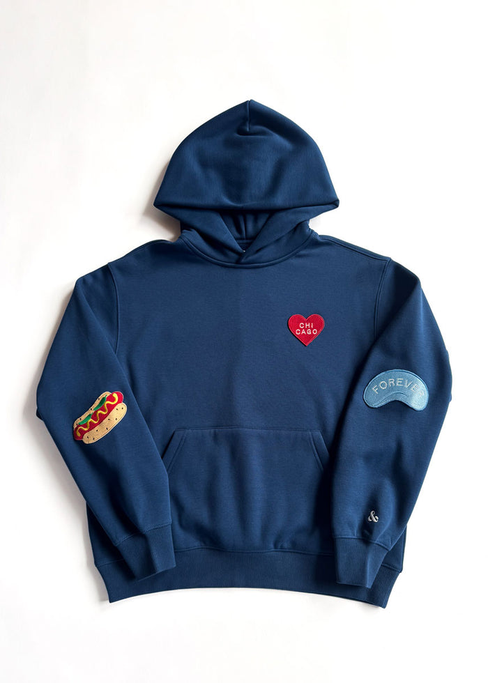 Chicago Icon Patch Hoodie - Navy