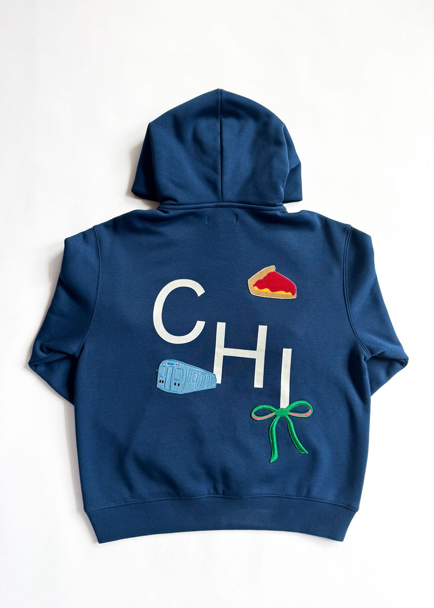 Chicago Icon Patch Hoodie - Navy