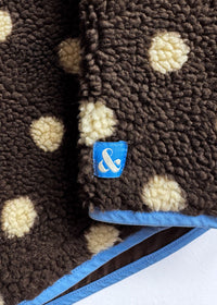 Alice Polka Dot Quarter Snap Fleece - Cocoa