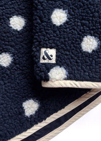 Alice Polka Dot Quarter Snap Fleece - Navy