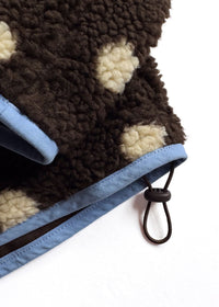 Alice Polka Dot Quarter Snap Fleece - Cocoa