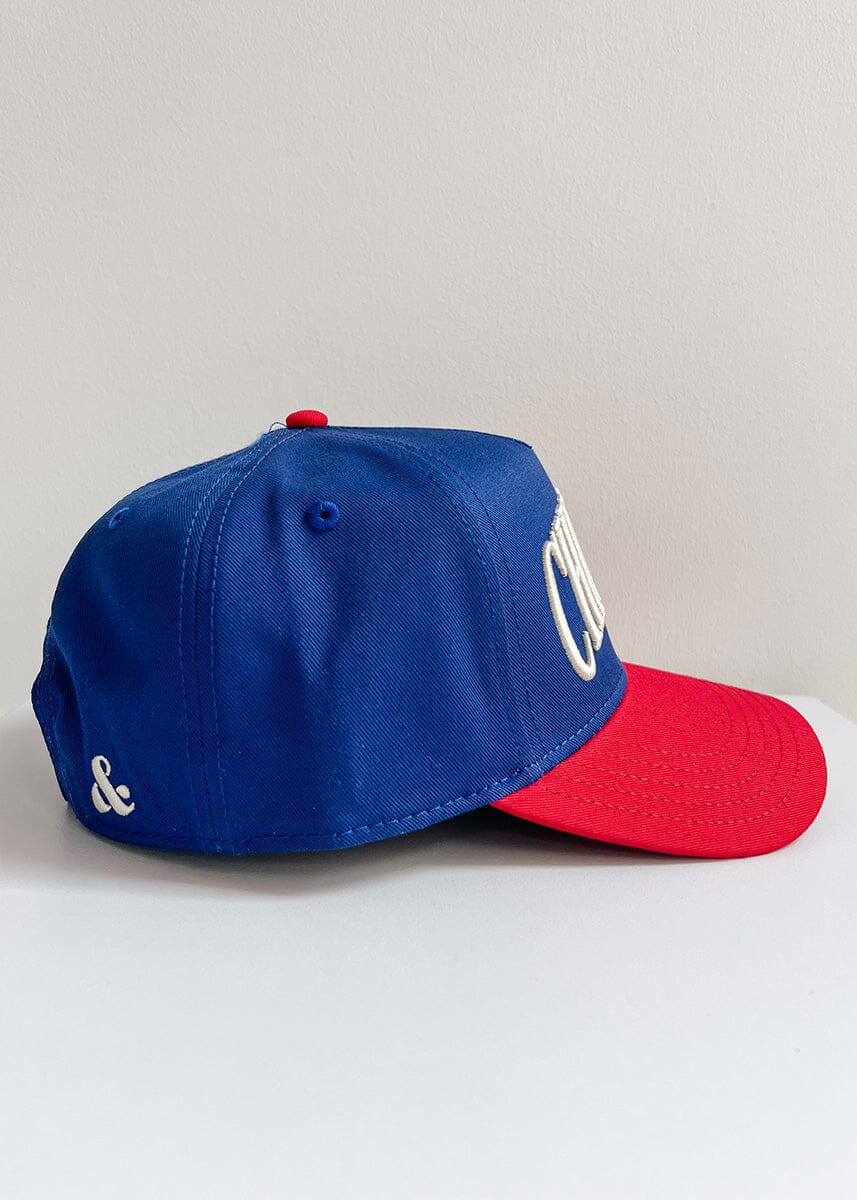 Chicago Puff Baseball Cap - Blue & Red