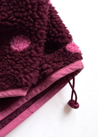Alice Polka Dot Quarter Snap Fleece - Burgundy