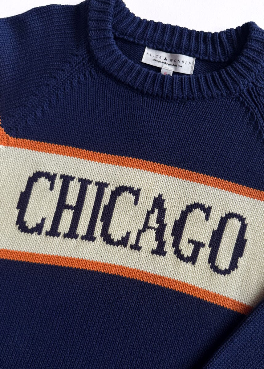 Chicago Vintage Block Stripe Sweater - Navy – Alice & Wonder