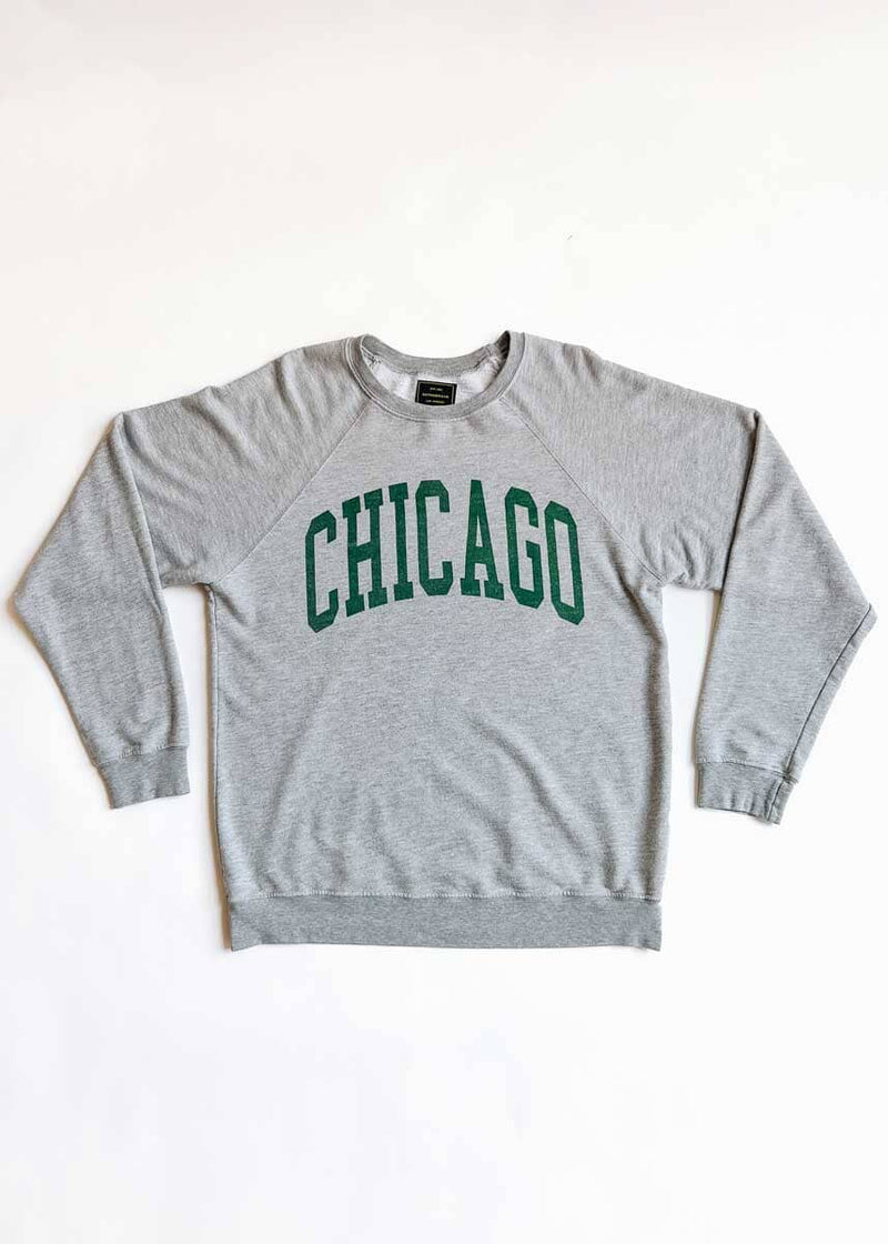 Chicago Classic Crew Sweatshirt - Heather Grey & Emerald – Alice & Wonder