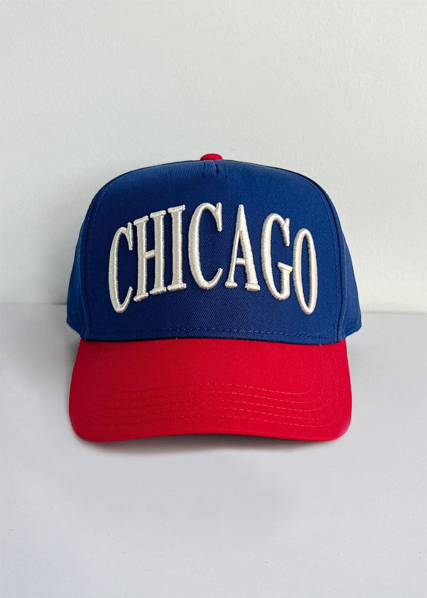Chicago Puff Baseball Cap - Blue & Red