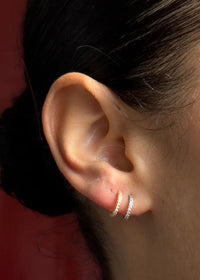 Delaney Mixed Metal Huggies - Gold