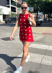 Wynn Polka Dot Mini Dress - Cherry