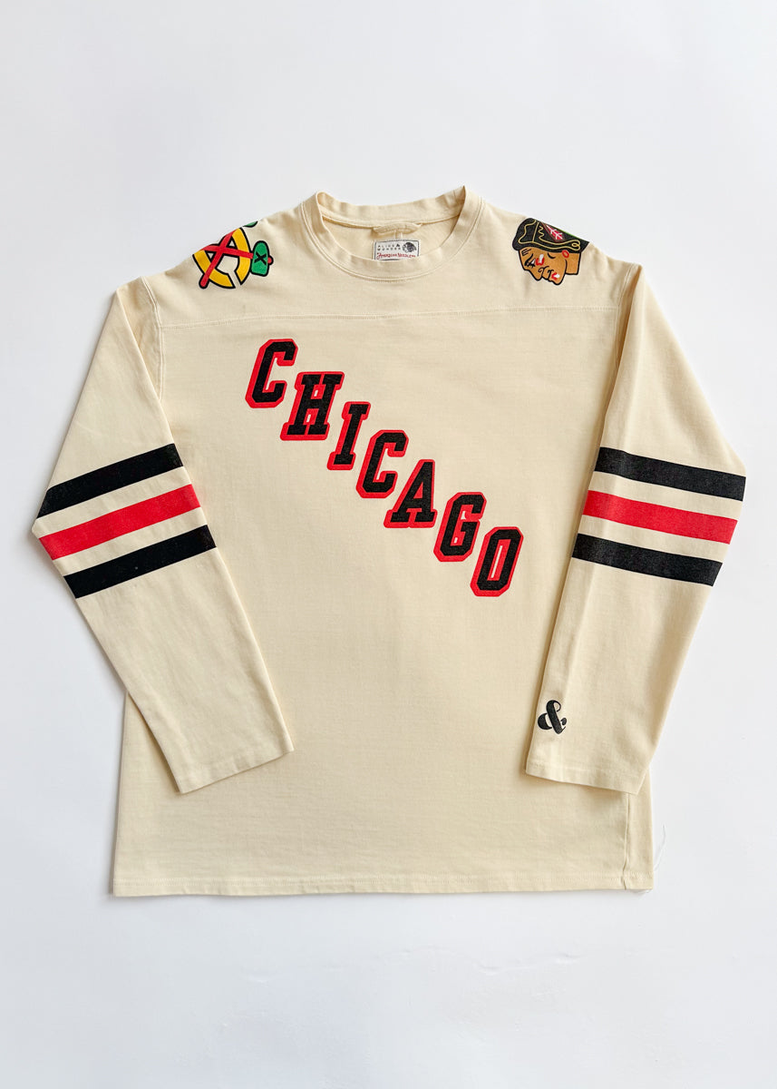 Blackhawks Hockey Jersey Tee - Cream