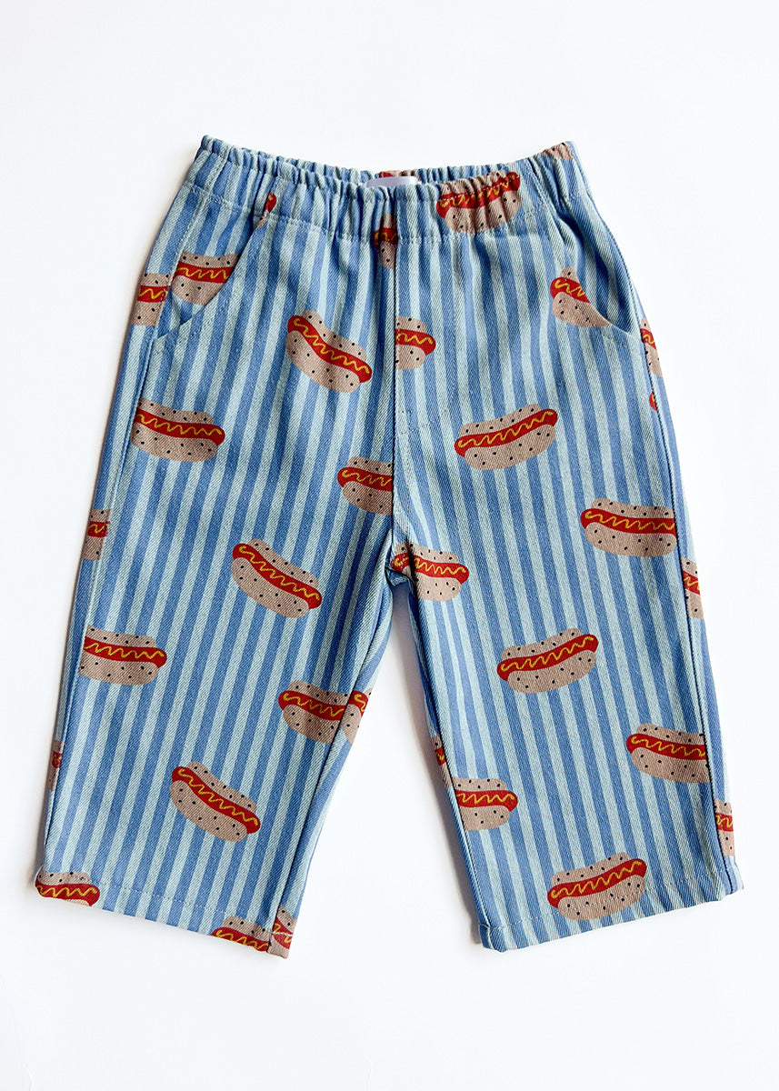 Striped Denim Hot Dog Pant