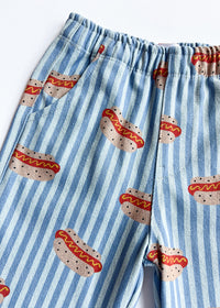 Striped Denim Hot Dog Pant
