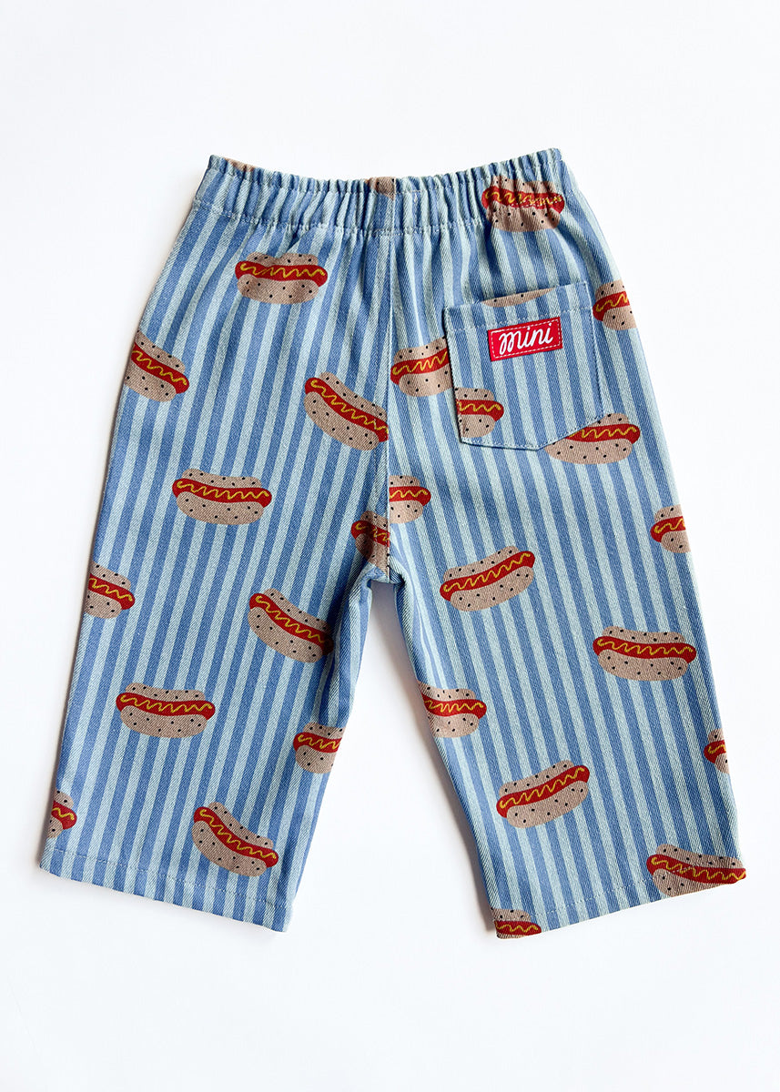Striped Denim Hot Dog Pant