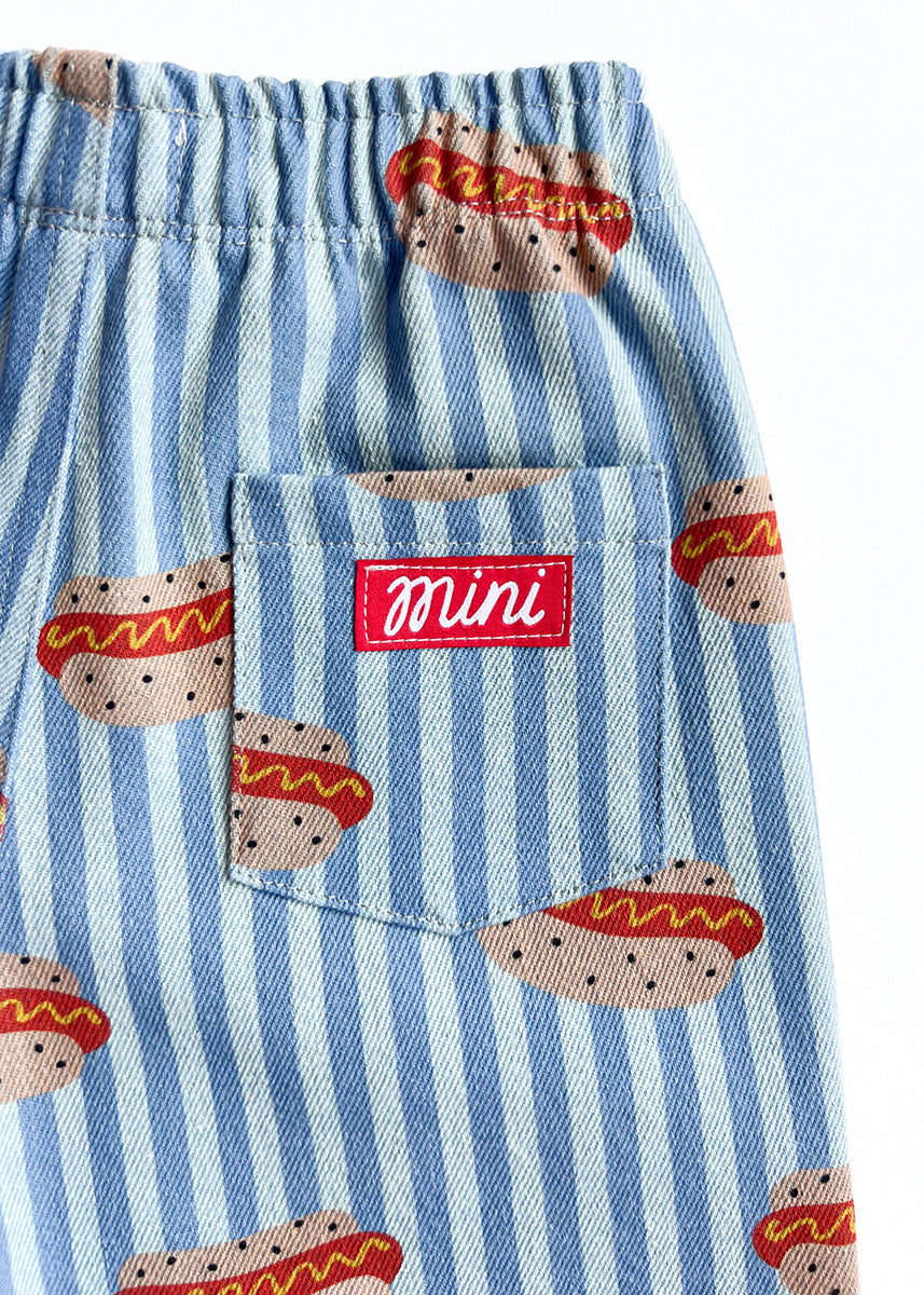 Striped Denim Hot Dog Pant