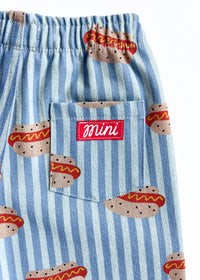 Striped Denim Hot Dog Pant