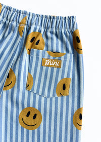 Striped Denim Smiley Pant